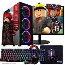 Computador PC Gamer Completo TOB Intel Core i5 SSD 240GB 8GB Teclado Mouse Mouse Pad e Headset Gamer Monitor 19 Windows 10 Pro Vitalício
