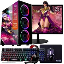 Computador PC Gamer Completo TOB Intel Core i5 SSD 480GB 16GB Teclado Mouse Mouse Pad e Headset Gamer Monitor 23 Windows 10 Pro Vitalício