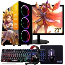 Computador PC Gamer Completo TOB Intel Core i7 SSD 240GB 16GB Teclado Mouse Mouse Pad e Headset Gamer Monitor 23" Windows 10 Pro Trial