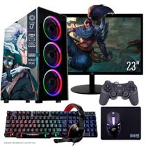 Computador PC Gamer Completo TOB Intel Core i7 SSD 240GB 8GB Teclado Mouse Mouse Pad e Headset Gamer Joystick Monitor 23 Wind 10 Pro Trial