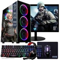 Computador PC Gamer Completo TOB Intel Core i7 SSD 240GB 8GB Teclado Mouse Mouse Pad e Headset Gamer Monitor 19 Windows 10 Pro Vitalício - TOB COMPUTERS