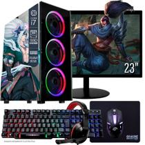 Computador PC Gamer Completo TOB Intel Core i7 SSD 240GB 8GB Teclado Mouse Mouse Pad e Headset Gamer Monitor 23 Windows 10 Pro Trial