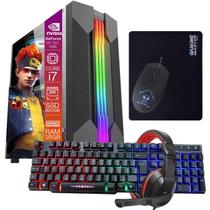Computador PC Gamer Completo TOB Intel Core i7 SSD 960GB Memória 16GB VGA GT730 4GB Windows 10 Pro Trial + Teclado e Mouse + Mouse Pad + Headset