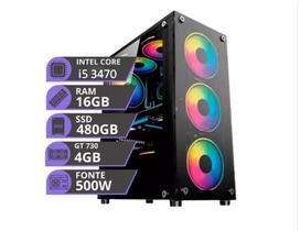 Computador PC Gamer Core i5 3470, 16GB, 480GB, Geforce gt 4GB, 500W, GB1749