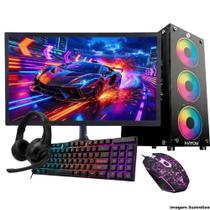 Computador Pc Gamer i7 3ª 16gb Ram 512gb Nvme GT 730 Gabinete com fans Rgb - Preto