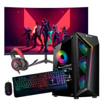 Computador Pc Gamer i9 11ª Geração 64gb Ram Nvme 1tb Rtx 3060 Monitor 24" 165Hz Curvo Com Áudio - Preto