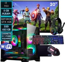 Computador pc gamer Intel Core i3 Quarta Geração 8GB SSD 480GB P. de video GeForce GTX4G Monitor 20' Computador pc gamer Intel Core i3 Quarta Geração 8GB SSD 480GB P. de video GeForce GTX4G Monitor 20'