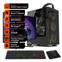 Computador PC Gamer Soldier AMD Ryzen 5 5600GT 8GB DDR4 SSD 240GB Monitor Superframe 240Hz Combo Gamer