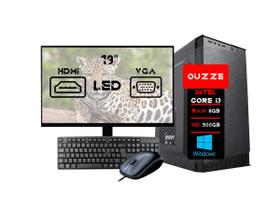 Computador pc i3 hd500gb 8gb ram c/ monitor teclado e mouse - OUZZE