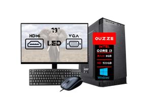 Computador pc i3 hd500gb 8gb ram c/ monitor teclado e mouse
