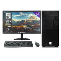 Computador PC Master Completo Core i3 10ª ger 32gb ddr4 512gb ssd sata monitor de 19 windows 11