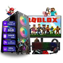 Computador PC Master Gamer Completo Core i7 8gb 240gb ssd sata Monitor de 19