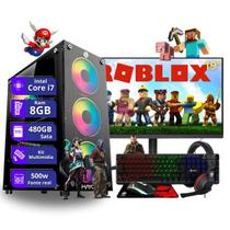 Computador PC Master Gamer Completo Core i7 8gb 480gb ssd sata Monitor de 19