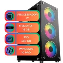 Computador Pc MultiPc Intel I7 16GB SSD480 Win 10 Pro Bivolt
