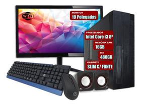 Computador Pc Slim I3 8ª 16gb Ram Ssd 480gb Tela 19 Wifi Kit Computador Pc Slim I3 8ª 16gb Ram Ssd 480gb Tela 19 Wifi Kit