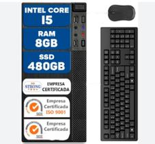 Computador Pc Slim I5, 8gb, Ram, Ssd480gb + Wi-FI + KIT TECLADO E MOUSE