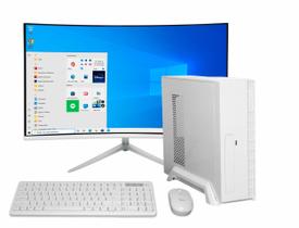 Computador Pc Slim Intel Core i9 11ª Geração 8gb Ram Nvme 1tb GT 730 4gb Monitor 23" Curvo - Branco