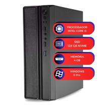 Computador Pc Slim Intel I3 RAM 4GB SSD 128GB Nvme Win 11