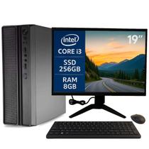 Computador Slim Completo MultiPC Intel i3 6ª Geração 8GB SSD 256GB Windows 11 Com Monitor 19", Teclado e Mouse Sem Fio