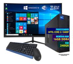 Computador Slim Core I5 10400f 16gb Ram Ssd 240gb Tela 23