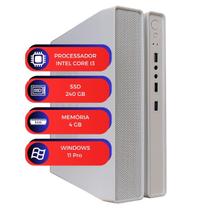 Computador Slim Desk Branco MultiPC Intel Core I3 RAM 4 GB SSD 240 GB Windows 11 Pro Alto Desempenho e Rápido
