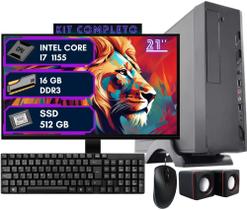 Computador Slim Home Office Cpu Desktop Completo Intel Core I7 16GB SSD 512gb Monitor HDMI 21' Dream Computador Slim Home Office Cpu Desktop Completo Intel Core I7 16GB SSD 512gb Monitor HDMI 21' Dream