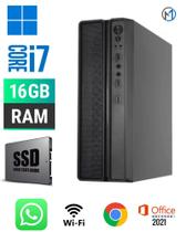 Computador Slim Intel Core i7 16GB SSD 1TB Wifi Windows 10 Pro