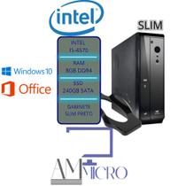 Computador slim intel i5 de quarta quad-core / 8gb de ram / ssd 24g0b / gabinete slim