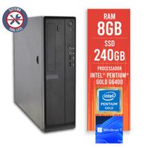 Computador Slim Intel Pentium Dual Core 8GB SSD 240GB Windows 11 PRO Certo PC Corporate 205