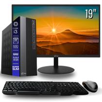 Computador TOB Slim Completo Compacto Intel Core i3 SSD 240GB Memória 8GB Teclado Mouse Monitor 19" Windows 10 Trial Desktop PC CPU