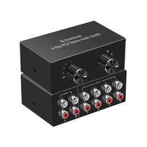 Comutador de áudio Dingsun estéreo bidirecional de 4 vias 2x4/4x2