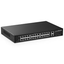 Comutador Ethernet MokerLink de 28 portas Gigabit PoE 300W, rack de metal