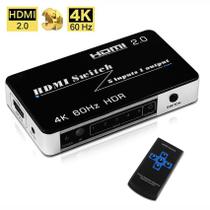 Comutador HDMI 2.0 4K@60Hz 5x1 - Distribuidor HDMI de 5 Portas