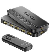 Comutador HDMI ByteWave 5x1 4K @60Hz com controle remoto para PS5 Xbox Roku