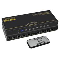 Comutador HDMI DGODRT 8x1 8 portas 4K @30Hz com controle remoto IR