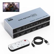 Comutador HDMI Suejezt 8K 5x1 com controle remoto 8K @60Hz 4K @120Hz Comutador HDMI Suejezt 8K 5x1 com controle remoto 8K @60Hz 4K @120Hz
