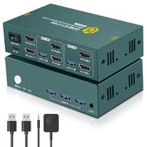 Comutador KVM EVATEK HDMI 4K@60Hz - 2 Monitores e 2 Computadores com USB 3.0