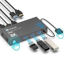 Comutador KVM Hearvo USB 3.0 HDMI 1 monitor 2 computadores 8K @60Hz