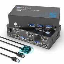 Comutador KVM Hearvo USB 3.0 HDMI 2 monitores 4K @60Hz