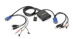 Comutador KVM IOGEAR de 2 portas USB VGA com áudio estéreo 2.1 com microfone
