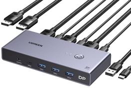 Comutador KVM UGREEN 8K - DisplayPort DP 1.4, 4x USB 3.0, 8K@60Hz Comutador KVM UGREEN 8K - DisplayPort DP 1.4, 4x USB 3.0, 8K@60Hz