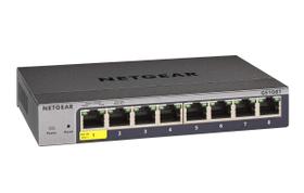 Comutador NETGEAR de 8 portas Gigabit Ethernet Smart GS108T preto