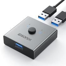 Comutador USB 3.0 iDsonix, alumínio, bidirecional, computadores 1x2/2x1