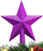 Conceitos de Natal 20cm Glitter Tree Top Star Decoration Topper da árvore de Natal / Enfeite (roxo)
