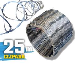 Concertina espiral dupla rolo clipada crimpada 30cm - 25m