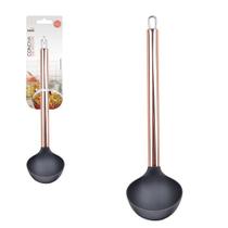 Concha Cabo Blond Rose Nylon e Inox Não Risca Panela 35 cm - Art House Concha Cabo Blond Rose Nylon e Inox Não Risca Panela 35 cm - Art House