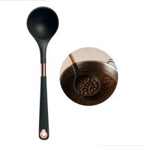 Concha Colher De Silicone 33cm Cor Cinza Detalhes Em Rose Pratico Resistente Moderno Utensilio Para Cozinha