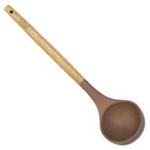 Concha Cucina em Silicone com Cabo em Madeira Mocha Mousse 30,5cm - Fracalanza