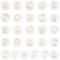Concha de água doce Beads PH PandaHall Alphabet A-Z 8 mm 52 unidades