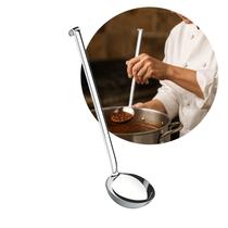 Concha De Feijão Inox Cozinha Industrial Cabo Longo Com Gancho 33cm